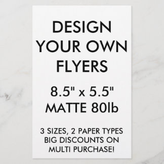 Custom Personalised 8.5" x 5.5" Glossy Flyers