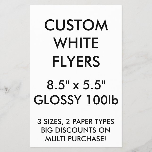 Custom Personalised 8.5" x 5.5" Glossy Flyers (Front)