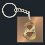 Custom Personalised 8th Bronze Anniversary Gift Key Ring<br><div class="desc">Personalised 8th bronze anniversary theme double sided keychain. Great customisable 8 year anniversary gift idea for him or her.</div>
