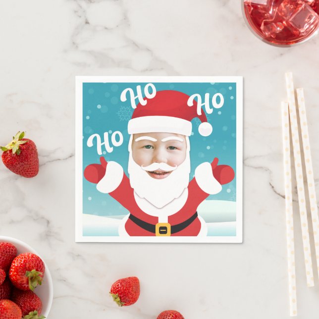 Custom Personalised Add your Own Photo Christmas Napkin (Insitu)