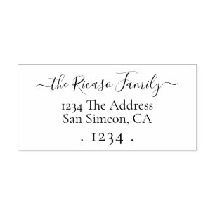 Custom Personalised Address Elegant Scroll Text Rubber Stamp