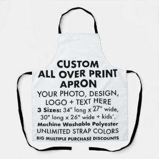 Custom Personalised All Over Print Apron 30" Long