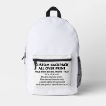 Custom personalised All Over Print Backpack