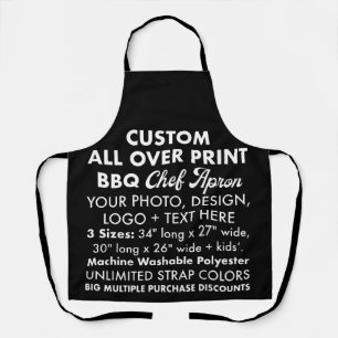 Custom Personalised All Over Print BBQ Chef Apron