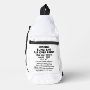 Custom personalised All Over Print Sling Bag