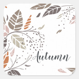 Custom Personalised Autumn Leaves Sticker Seal
