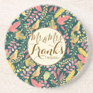 Custom Personalised Autumn Sandstone Coaster