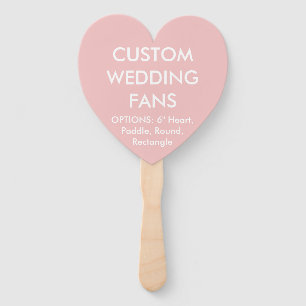 Custom Personalised BABY PINK HEART WEDDING FANS
