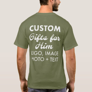 Custom personalised Back Men's Army Green T-Shirt