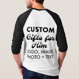 Custom personalised Back Men's Baseball Jersey T-Shirt