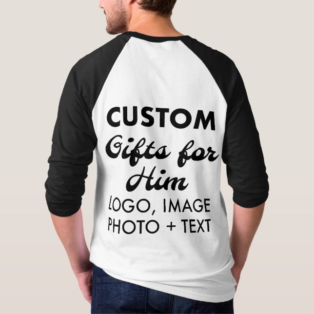 Custom personalised Back Men's Baseball Jersey T-Shirt (Back)