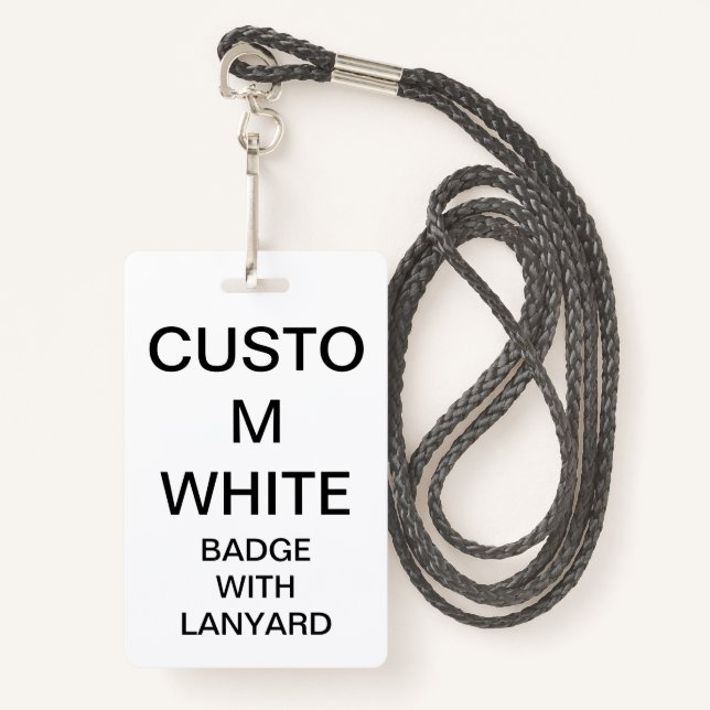 Custom Personalised BADGE WITH LANYARD ID Badge (Front with Lanyard)