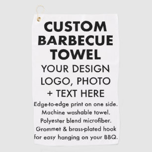 Custom Personalised Barbecue Towel, Hook & Grommet Golf Towel
