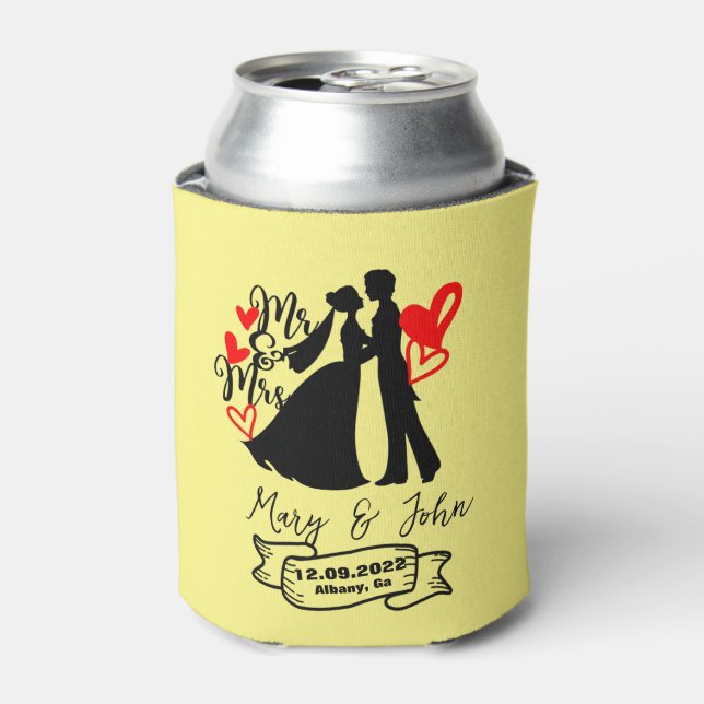 Custom Personalised Beer Can Cooler favour wedding (Can Front)