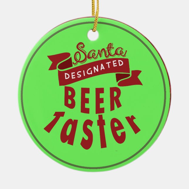 Custom Personalised Beer Lover Christmas Ornament (Front)