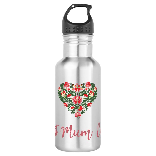 Custom Personalised Best Mum Ever Script 532 Ml Water Bottle (Front)