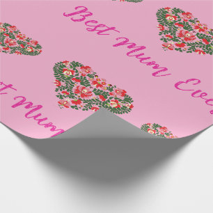 Custom Personalised Best Mum Ever Script Wrapping Paper