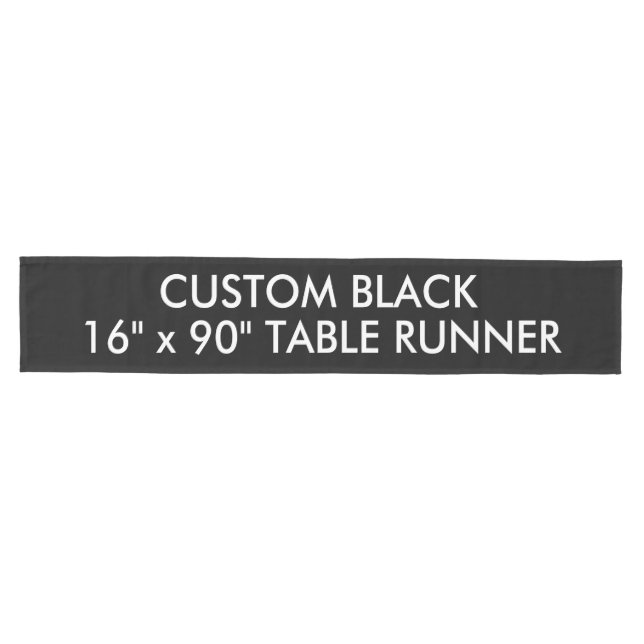 Custom Personalised Black 16" x 90" Table Runner (Horizontal)