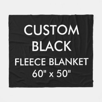 Custom Personalised BLACK 60" x 50" Fleece Blanket