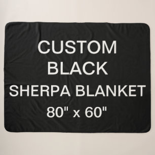 Custom Personalised BLACK 80" x 60" Sherpa Blanket