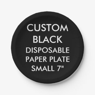 Custom Personalised Black Disposable Paper Plate