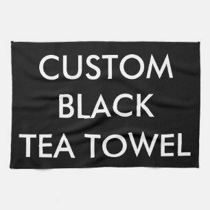 Custom Personalised Black Kitchen Tea Towel