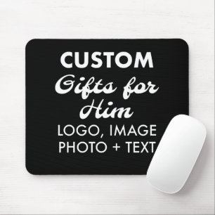 Custom Personalised Black Mouse Pad