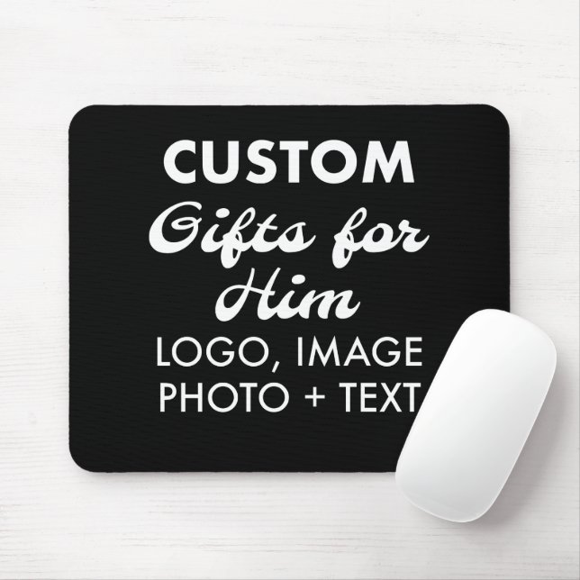 Custom Personalised Black Mouse Pad (With Mouse)