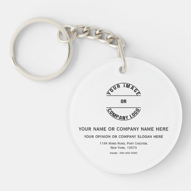 Custom Personalised Blank Template  Key Ring (Front)