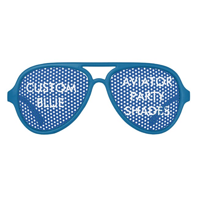 Custom Personalised Blue Aviator Party Shades (Front)