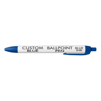 Custom Personalised Blue Ink Ballpoint Pens