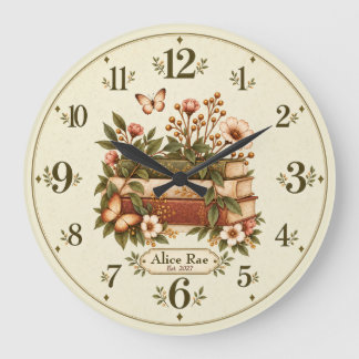 Custom Personalised | Book Lover Cosy Reading Nook Large Clock