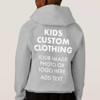 Custom Personalised BOY'S PULLOVER HOODIE - GREY