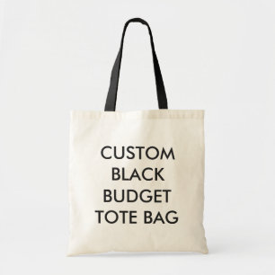 Custom Personalised Budget Tote Bag, BLACK Handles