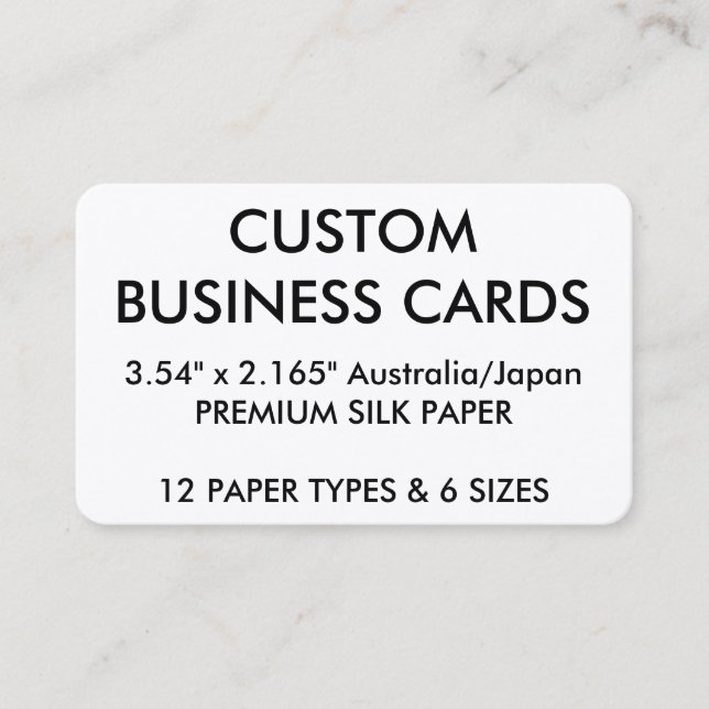 Custom Personalised Business Cards Blank Template (Front)
