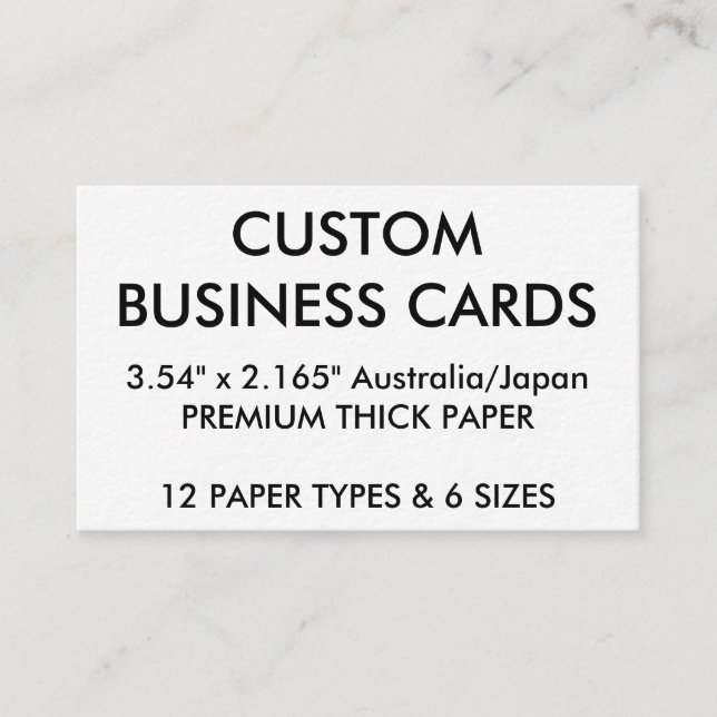 Custom Personalised Business Cards Blank Template (Front)