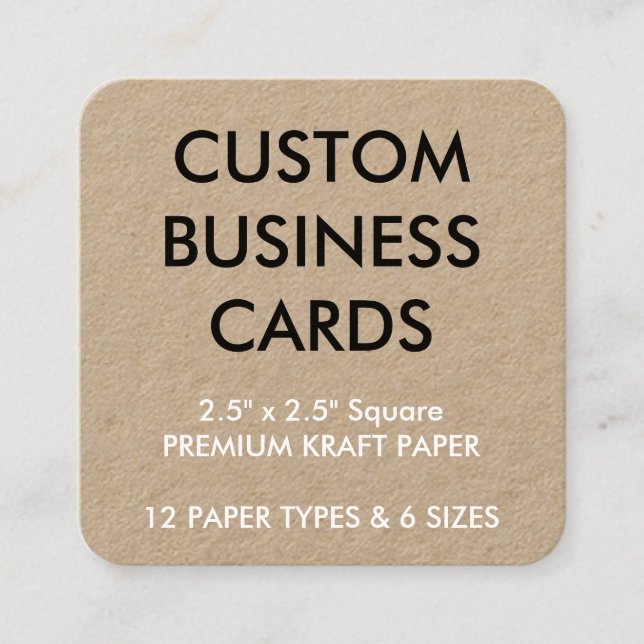 Custom Personalised Business Cards Blank Template (Front)