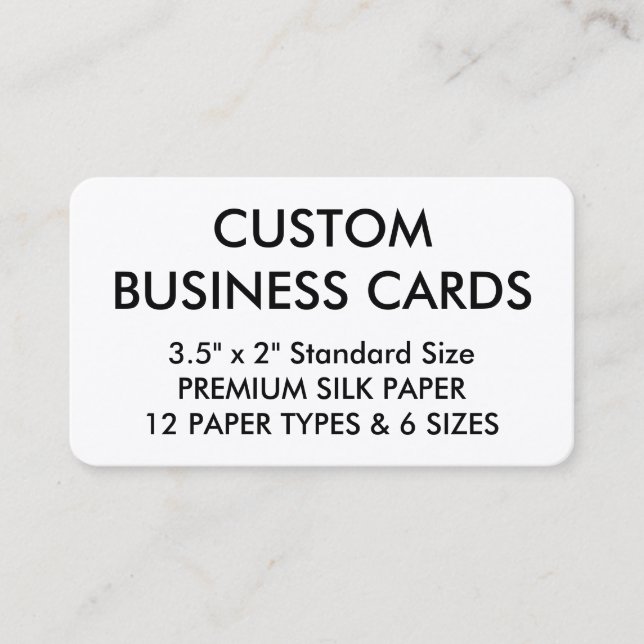 Custom Personalised Business Cards Blank Template (Front)