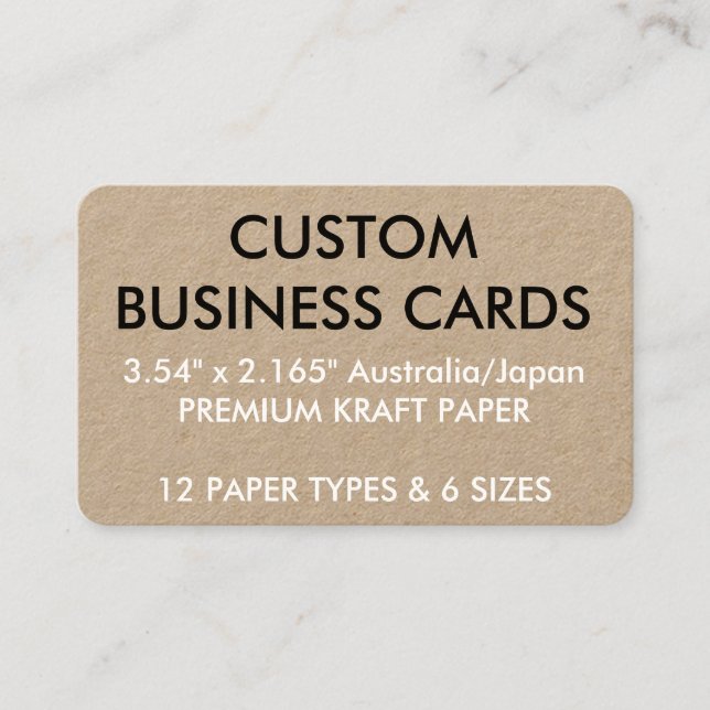 Custom Personalised Business Cards Blank Template (Front)