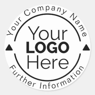 Custom Personalised Business Logo Rubber Stamp Classic Round Sticker