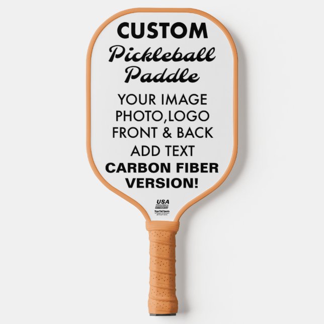 Custom personalised CARBON FIBER PICKLEBALL PADDLE (Front)