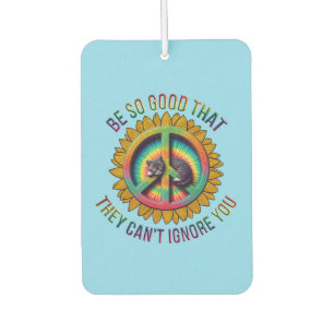 Custom Personalised Cat  Peace Hippie Tie Dye  Car Air Freshener