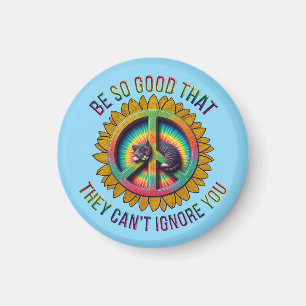 Custom Personalised Cat Peace Hippie Tie Dye Magnet