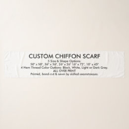 Custom Personalised CHIFFON SCARF - 16" x 72"