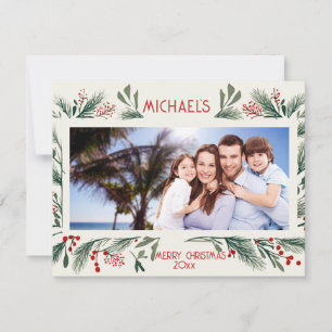 Custom Personalised Christmas Card, X-mas Photo Holiday Card