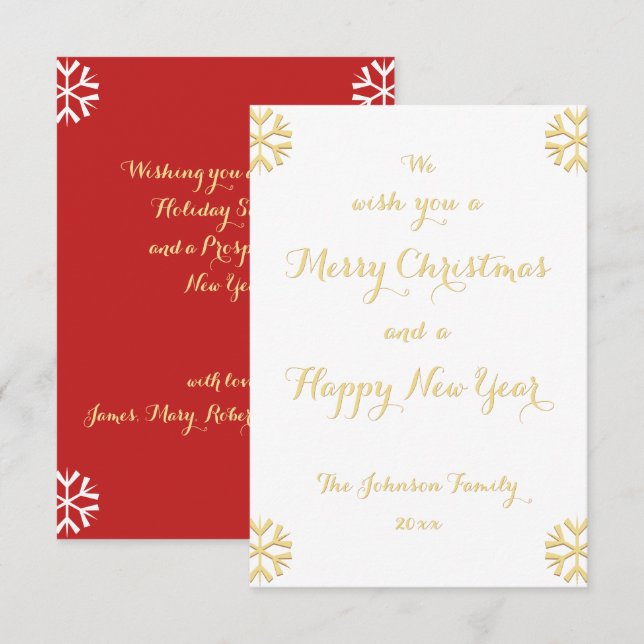 Custom Personalised Christmas New Years Holiday Invitation (Front/Back)