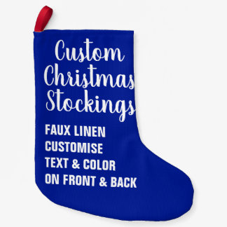 Custom Personalised Christmas Stocking FAUX LINEN