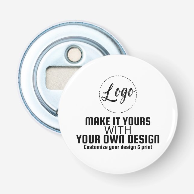 Custom Personalised Circle Button Template Bottle Opener (Front)