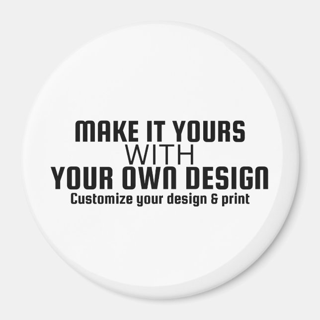 Custom Personalised Circle Magnet Blank Template (Front)