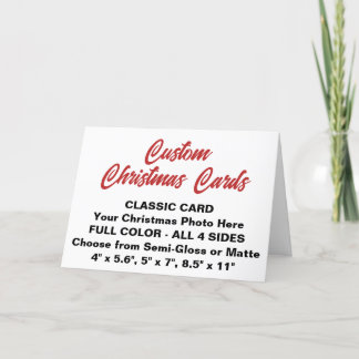 Custom Personalised CLASSIC 5" x 7" CHRISTMAS CARD